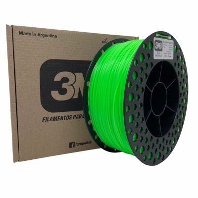 Filamento PLA 3N3 1.75mm 1Kg Verde Fluo