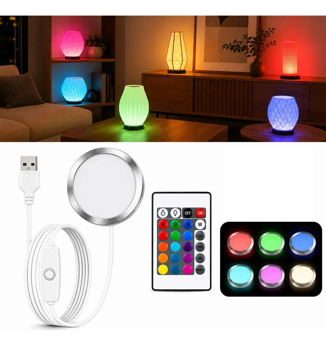 15603544901 D Nq Np 2X 955438 Mlb117124171351 092026 F Kit 4 Luminarias Led 3 Cores Usb 5V 3W Para Bambu Lab