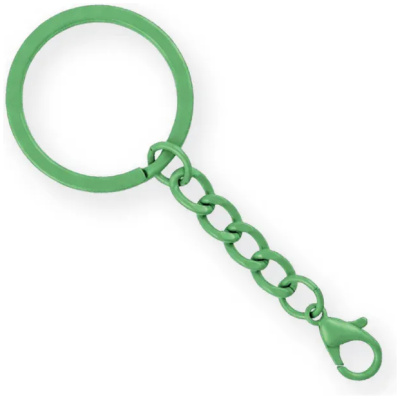 KIT 50 CHAVEIROS GANCHO ARGOLA SIMPLES VERDE MULTFILA