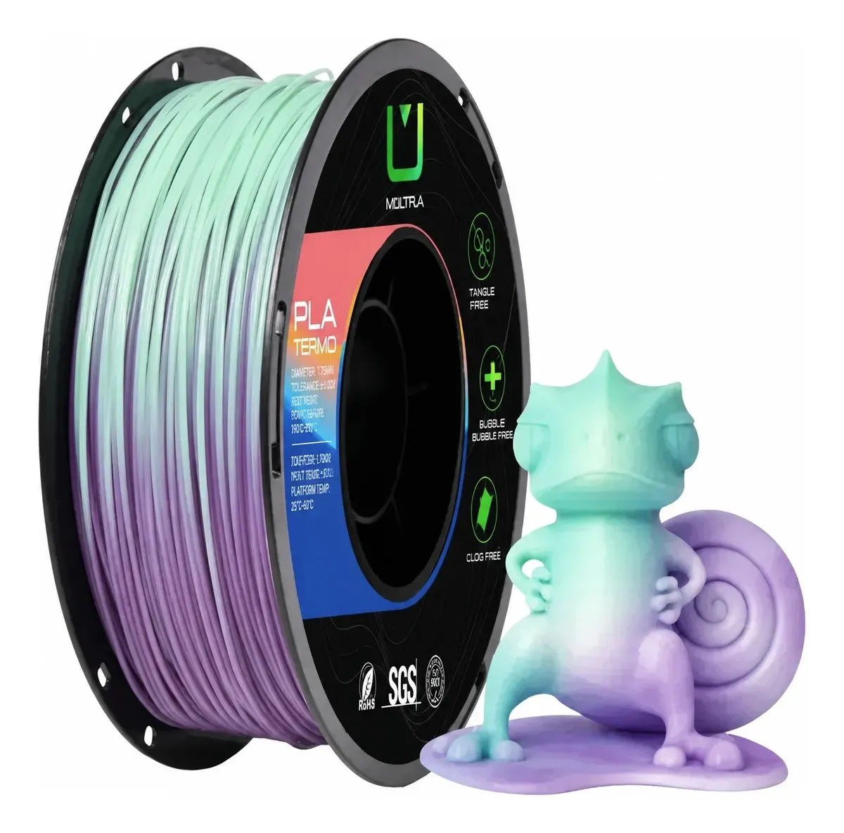 15615847211 D Nq Np 2X 697282 Mlb116500667162 092026 F Filamento Pla Termo Multifila Roxo E Verde 1Kg 175